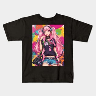 Catnip Chronicles Anime Waifu Kids T-Shirt